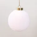 Elegante pallina di Natale in velluto rosa da 8 cm per la decorazione dell'albero - Bianco Naturale
