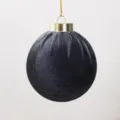 Elegante pallina di Natale da 8 cm in velluto blu navy per decorazione dell'albero - Blu
