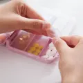 Portable mini pill box multi-compartment travel pill organizer container pink color - Nordic Beige
