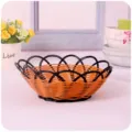 Creative imitation rattan woven fruit basket, modern plastic storage basket for home living room. - 18*9cm