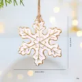 White and gold resin snowflake ornament with size and weight markers - White Snowflake