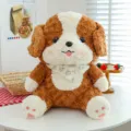 Cute brown white puppy plush toy soft stuffed animal dog doll kids birthday gift - 23cm / Dark Brown