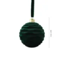 Donkergroene geflockte fluwelen kerstbal 6cm diameter variant voor kerstboom decor - Geflokte strandbal 6cm donkergroen