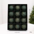 Set di 12 lussuose palline di Natale antiche verde scuro con eleganti motivi dorati - Nuovo Verde Scuro Antico