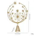 Glittering gold Christmas tree star topper with iron starburst design and spiral base - Stars / Gold