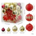 36pcs red and gold Christmas ball set with assorted sizes, patterns and textures - Red and Gold Mix (Style B) / Set of 36
