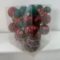 36-piece set of red and green electroplated Christmas ball ornaments in a clear box - Red and Green Mix (Style A) / Set of 36