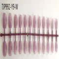 Wholesale short square-round unpainted press-on fake nail tips set in runner strip format. - 24 Pieces Strip Pack / Jelly Transparent Purple