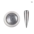 Polvere per unghie effetto specchio solido argento pigmento 02 cromo metallico nail art - 0.2g #02 / Argento