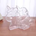 Transparente Einhorn Bonboniere aus Kunststoff, kreative Hochzeitsgeschenk Box für Kinder. - 10.0x5.5cm / Transparent