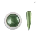 Polvere per unghie specchio solida cromo metallica verde colore 06 con tip di display - 0.2g #06