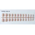 Detail view of unpainted short square false nail sprue, showing neat raw nail piece layout. - 24 Pieces Strip Pack / Jelly Light Flesh