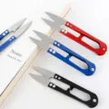 Colorful U-shaped yarn scissors for cross stitch, sewing, and thread trimming. Durable mini snippers. - Iron Yarn Scissors / Random Multicolor