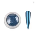 Polvere per unghie effetto specchio blu e punta di unghia finta metallica per nail art DIY. - 0.2g #11
