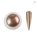 Polvere per unghie effetto specchio solido cromo bronzo nail art decorazione con tip di esposizione - 0.2g #12