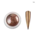 14 Polvere Specchio Unghie Bronzo Metallico Cromo Pigmento DIY Manicure Arte Variante - 0.2g #14