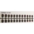 Short square press on false nail tips set, solid color fake nails on plastic mold sprue. - 24 Pieces Strip Pack / Dark Coffee