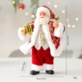 Muñeco de Papá Noel de 18 cm adorno de Navidad con tambor dorado y lentejuelas rojas - 18cm / Tambor Pequeño / Oro rojo