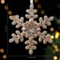 Champagne gouden pailletten sneeuwvlok kerstversiering met 14cm hoogte voor de boom - Sneeuwvlok (07PCGJ21) / Enkel Stuk