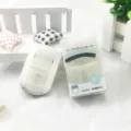 Mini plastic portable eyelash curler with clear box, lightweight compact travel makeup tool - Transparent Blue PVC Box