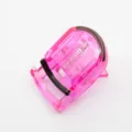 Portable mini plastic eyelash curler with spring design, bright pink, easy to use. - Transparent Pink