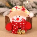 Cute Christmas snowman plush brooch bell ornament festive holiday party gift decoration - LED Snowman Brooch with Bell / Colorful