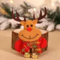 Christmas reindeer felt brooch ornament with red scarf and golden bells for holiday decor - Reindeer Style With Light / Colorful