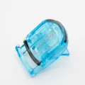 Portable mini plastic eyelash curler in vibrant blue with spring design for daily makeup use. - Transparent Blue