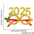 2025 new year party glitter glasses christmas decorative props photo booth eyewear prop. - Gold 2025 Glasses