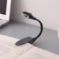 Draagbare mini LED leeslamp met flexibele zwanenhals voor boeken en comfortabele studie. - Grijs