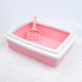 Rosa rechteckige offene Katzentoilette mit Schaufel kleine Plastik Katzenklo Haustierbedarf - 39,5*30,5*11,5 cm / Rosa