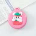Portable foldable air cushion hairbrush with cute strawberry bear design and built-in mirror. - Strawberry Bunny B