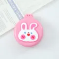 Foldable pocket hair brush, pink mini compact travel comb with mirror and cute cartoon rabbit. - Blush Bunny