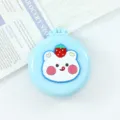 Portable foldable cartoon air cushion hair comb with cute bear mirror for travel. - Strawberry Bear A