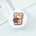 Portable mini folding air cushion comb cute cartoon massage hair brush with mirror - Biscuit Bear