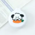 Portable folding air cushion comb with cute cartoon dog design, mini travel mirror hairbrush. - Dog