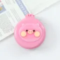 Portable folding cute cartoon pig air cushion hair brush with mirror mini travel hair comb - Pig