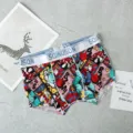 Men ice silk boxer briefs breathable pop art print mid waist comfortable underwear shorts - M / Surfing Hero