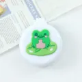 Cute cartoon frog foldable air cushion hair brush with mirror, portable mini massage comb. - Frog