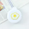 Portable mini folding air cushion comb with mirror, cute cartoon egg design travel hair brush. - Fried Egg