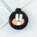Portable black foldable air cushion mini hair brush with cute cartoon rabbit design mirror. - Big Face Rabbit