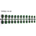 Short square unpainted fake nail tips sprue set green press on false nails TJP992 - 24 Pieces Strip Pack / Green