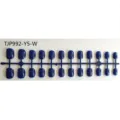 Wholesale short square fake nail tips in blue plastic strip, perfect for DIY nail art design. - 24 Pieces Strip Pack / Dark Blue