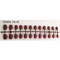 Short square press-on fake nail tips in dark wine red color, strip pack unoiled nail art set. - 24 Pieces Strip Pack / Dark Wine Red