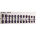 Short square false nail tips purple fake nails solid color nail art practice display strip - 24 Pieces Strip Pack / Purple