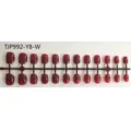 Short square fake nail tips dark red press on nails plastic stick set for DIY art - 24 Pieces Strip Pack / Transparent Wine Red