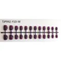 Short square fake nail tips set, glossy purple press on nail mold rack variant for manicure. - 24 Pieces Strip Pack / Grape Purple