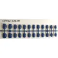 Wholesale short square round solid dark blue press on nail tips strip set for women. - 24 Pieces Strip Pack / Azure Blue