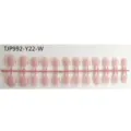 Short square press-on nail tips strip in pink, unpainted false nail display for beauty. - 24 Pieces Strip Pack / Transparent Pink