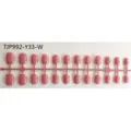 Pink short square press on false nails fake nail tips blank color display strip set - 24 Pieces Strip Pack / Dusty Pink